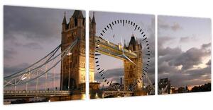 Tablou - Tower Bridge la noapte (cu ceas) (90x30 cm)