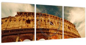 Tablou - Colosseum roman (cu ceas) (90x30 cm)