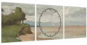 Tablou - Jean-Baptiste-Camille Corot, Beach Near Etretat, reproducere (cu ceas) (90x30 cm)