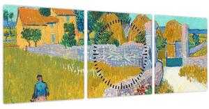 Tablou - Vincent van Gogh, Farmhouse in Provence, reproducere (cu ceas) (90x30 cm)