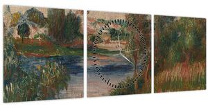 Tablou - Auguste Renoir, Landscape at Vetheuil, reproducere (cu ceas) (90x30 cm)