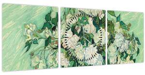 Tablou - Vincent van Gogh, Roses, reproducere (cu ceas) (90x30 cm)