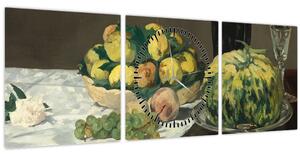 Tablou - Edouard Manet, Still Life with Melon and Peaches, reproducere (cu ceas) (90x30 cm)