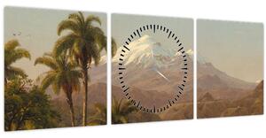 Tablou - Frederic Edwin Church, Tamaca Palms, reproducere (cu ceas) (90x30 cm)