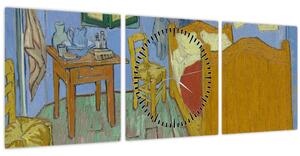 Tablou - Vincent van Gogh, The Bedroom, reproducere (cu ceas) (90x30 cm)