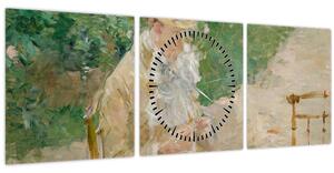 Tablou - Berthe Morisot, Young Woman Knitting, reproducere (cu ceas) (90x30 cm)