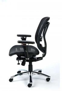 Scaun de birou MAYAH, braț reglabil, scaun cu plasă, spătar cu plasă, suport pentru picioare din aluminiu, MAYAH "Flow"