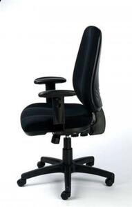 Scaun de birou MAYAH cu brațe reglabile, tapițerie exclusivă din țesătură neagră, suport negru pentru picioare, MAYAH "Bubble"