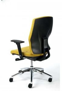 Scaun de birou MAYAH cu brațe reglabile, tapițerie din țesătură galbenă, suport pentru picioare din aluminiu, MAYAH "Sunshine"