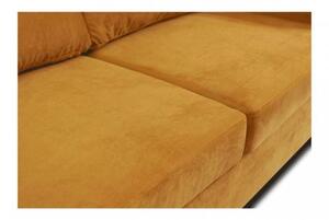 Canapea complet tapițată, material muștar, LUANA