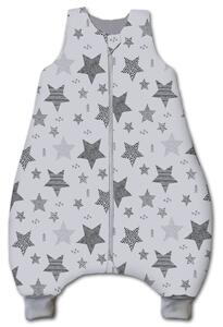 Sac de dormit cu picioare pentru copii 6-18 luni Kidizi Magic Stars Grey 1 tog, mansete transformabile in soseta