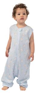 Sac dormit copii de vara din bumbac cu picioare 18-36 luni Kidizi Elefun Blue, 0.5 tog