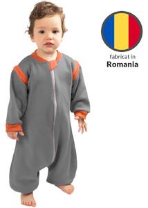 Sac de dormit copii cu picioare si maneci detasabile 18-36 luni Kidizi bumbac flausat, Grey 1 tog