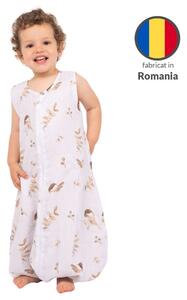 Sac de dormit cu picioare de vara din muselina 18-36 luni Kidizi Birdy, 0.5 tog