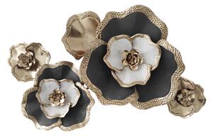 Decoratiune de perete din metal Rosalia, Auriu, 90x58x7 cm