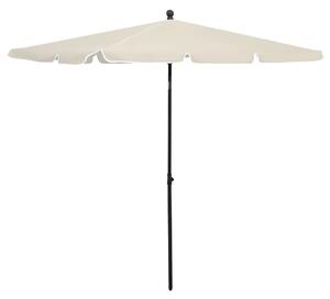 Umbrelă de grădină cu stâlp, nisipiu, 210x140 cm
