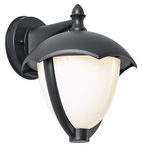 Lampa de perete inteligentă de exterior neagră cu sticlă opal incl. LED IP54 - Classica