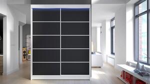 Z0ND0 Dulap cu usi glisante Bianca IV (alb + negru) (iluminare LED RGB colorat). 1059137