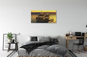 Tablouri canvas cer galben navă de mare
