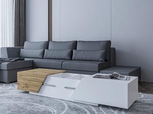 Set mobilier pentru living Belsia (antracit + stejar wotan). 1060579