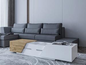 Set mobilier pentru living Belsia (antracit + stejar wotan). 1060579
