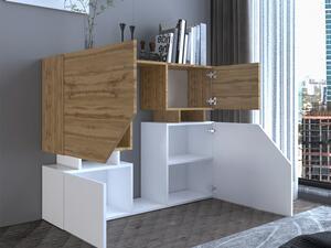 Set mobilier pentru living Belsia (antracit + stejar wotan). 1060579