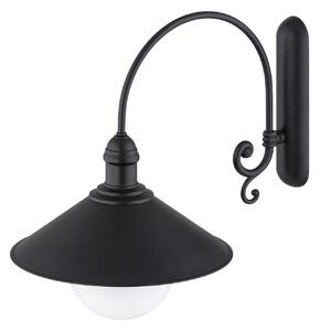 Argon Aplică de exterior Enduro, negru, oțel, sticlă, IP44, E27, reglabil, Negru, Metal