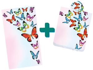 Set de plaja SILMARI – prosop 100×180 cm si poncho 80×145 cm, colorat