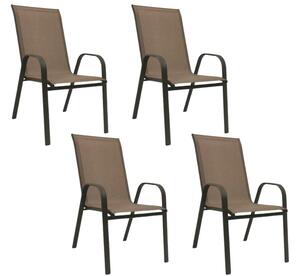 Set 4 bucati scaune de gradina TAVERNO maro/negru
