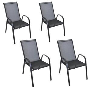 Set 4 bucati scaune de gradina TAVERNO negre