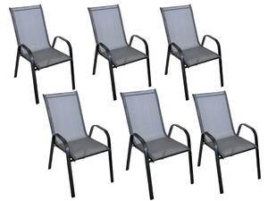 Set 6 bucati scaune de gradina TAVERNO gri/negru