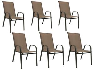 Set 6 bucati scaune de gradina TAVERNO maro/negru