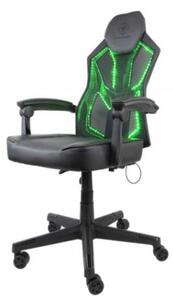 Scaun de gaming gamer Deltaco gam-086, scaun de gaming cu iluminare rgb, piele pu, 39 de poziții diferite, negru GAM-086