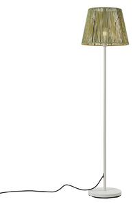 Lampă de podea de exterior albă cu abajur din frânghie verde IP44 - Virginia Jayla