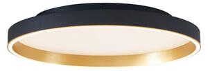 Plafonieră de design neagră cu auriu 60cm incl. LED comutator cu 3 căi - Ingo