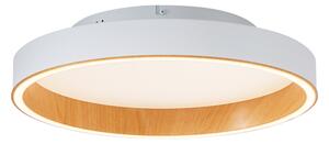 Plafonieră de design albă cu lemn 40cm incl. LED cu comutator cu 3 căi - Ingo