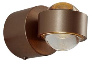 Lampă de perete de design bronz închis incl. LED IP44 - Lens