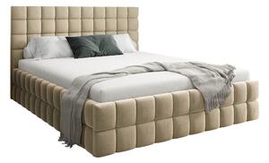 Pat Baltimore 205Dublu, Maro deschis, 160x200, Tapiterie, Somiera patSomiera pat, 17x21x11cm