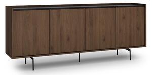 Comodă patru uși Zenar 200 cm - nuc elegant / negru