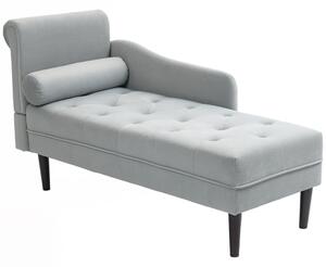 HOMCOM Canapea Chaise Longue cu tapițerie cu efect de catifea, gri | Aosom Romania