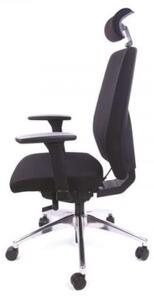 Scaun de birou MAYAH cu brațară reglabilă, tapițerie exclusivă din țesătură neagră, MAYAH "Air"