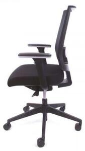 Scaun de birou MAYAH, tapițerie din material textil negru, spătar din plasă elastică, spătar negru, MAYAH "Star"
