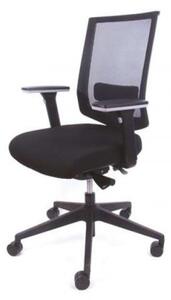 Scaun de birou MAYAH, tapițerie din material textil negru, spătar din plasă elastică, spătar negru, MAYAH 