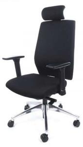 Scaun de birou MAYAH cu brațară reglabilă, tapițerie exclusivă din țesătură neagră, MAYAH 