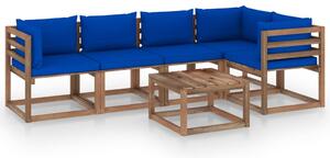 Set mobilier grădină paleți, cu perne, 6 piese, lemn pin tratat