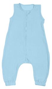 Sac de dormit copii de vara din muselina dubla cu picioare 6-18 luni Kidizi Sky 0.3 tog, bumbac 100%