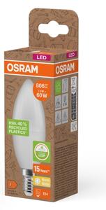Bec LED B39, E14, 7,5 W, 230 V, 2700 K, din plastic reciclat - Osram