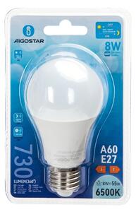 Bec LED A60 cu senzor crepuscular, soclu E27, 8W, 230V, 6500K - Aigostar
