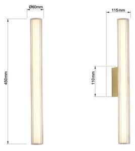 Aplică LED pentru oglindă de baie LINEA, 8W, 230V, 3000/4000/6000K, IP44, 45 cm, aurie