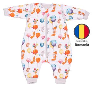 Sac de dormit copii din bumbac cu picioare si maneci detasabile 6-18 luni Kidizi Baloon Friends, 1 tog